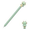 For Apple Pencil 2 AhaStyle Cartoon Dragon Pen Case Capacitive Stylus Silicone Cover(Green)