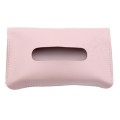 Car Armrest Box Sun Visor Hanging Leather Tissue Box(Pink)