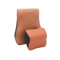 Leather Memory Foam All Season Car Seat Neck Support Cushion Headrest+Waist Pad(Brown)