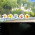 5pcs /Set Cute Cartoon Flower Car Shaking Ornament Car Dashboard Decoration, Style: Transparent