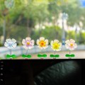 5pcs /Set Cute Cartoon Flower Car Shaking Ornament Car Dashboard Decoration, Style: Transparent Gree