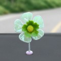 5pcs /Set Car Shaking Flower Ornament Simulated Small Flower Car Interior Decoration(Green)