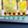5pcs /Set Cute Sunflower Car Ornament Car Center Console Shaking Flowers Decoration, Style: A Model