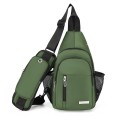 Men Chest Bag Oxford Cloth Casual Shoulder Bag Crossbody Small Backpack(Green)