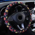 Car Steering Wheel Cover Printed Cloth Without Inner Elastic Band Cover, Pattern: Beetle