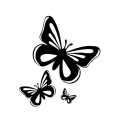 3pcs /Set Butterfly Hollow Car Scratch Decorative Fuel Tank Cap Sticker(Black)