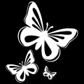 3pcs /Set Butterfly Hollow Car Scratch Decorative Fuel Tank Cap Sticker(Reflective White)