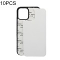 For iPhone 15 Plus 10PCS 2D Blank Sublimation Phone Case(Black)