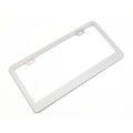 US Standard Stainless Steel License Plate Modified Frame With Diamonds, Color: Square Hole White Dia