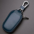 Leather Men Multifunctional Car Key Bag Large Capacity Universal Waist Hanging Key Storage Bag(Blue)