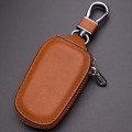 Leather Men Multifunctional Car Key Bag Large Capacity Universal Waist Hanging Key Storage Bag(Brown