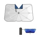 120x65cm Car Front Gear Opening Style Insulated Sun Protection Parasol(Blue Base Cloth)