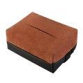Auto Tissue Box Cover Car Center Console Armrest Box Tissue Holder(Brown)