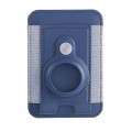 For AirTag Tracker Magnetic Leather Card Holder Wallet ID Case(Deep Blue)