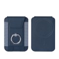 Magsafe Card Holder with Ring Elastic Wallet For iPhone 15/14/13/12 Series(Deep Blue)