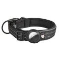 For AirTag Tracker Dog Collar Neoprene Lining Reflective Pet Collar, Size: M(Black)