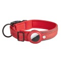 For AirTag Tracker Dog Collar Neoprene Lining Reflective Pet Collar, Size: XL(Red)