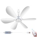 USB Home Dormitory Mute High Wind Power Mini Fan Six Blade Small Ceiling Fan, Style: Fan+Remote Cont