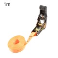 Motorcycle Ratchet Tensioner Cargo Bundling And Luggage Fixing Straps, Specification: Orange 1m