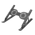 C9 Pro RGB Ambient Light Foldable Fan Cooling Laptop Aluminum Alloy Heightening Stand, Color: Gray