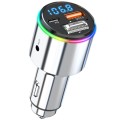 Car Bluetooth Voltage Detection MP3 Player Wireless Charger(Silver)