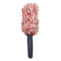 30cm Microfiber Long-handled Plush Tire Cleaning Brush(Red White)