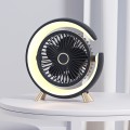 USB Charging Desktop Fan With Light Student Dormitory Light Sound Office Aroma Desktop Fan(Dark Blue