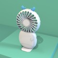 Summer Cartoon Pocket Handheld Stand Fan Rechargeable Silent Mini Fan(White)