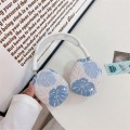 For AirPods Max 1Pair Tropical Leaf Pattern Headphone Silicone Case(Blue)