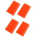 4pcs Car Cleaning Glass Water Film Soft Rubber Scraper, Color: Short  Orange
