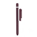 For Apple Pencil 1 AhaStyle PT141 Triple Defense Pen Clip Silicone Protective Case(Wine Red)