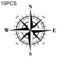 10 PCS  Art Design Vinyl NSWE Compass Car Stickers Decals, White + Black