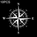 10 PCS  Art Design Vinyl NSWE Compass Car Stickers Decals, Black + White