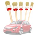 5 in 1 Car Detailing Brush Cleaning Natural Boar Hair Brushes Auto Detail Tools Products Wheels Dash