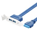 USB3.0 20P Bezel Cable Chassis PCI Bit Expansion USB3.0 Female Full-height Half-height Bezel(Blue (W