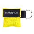CPR Emergency Face Shield Mask Key Ring Breathing Mask(Yellow)
