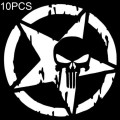 10 PCS The Punisher Skull Car Sticker Pentagram Vinyl Decals Motorcycle Accessories, Size: 13x13cm