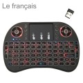 Support Language: French i8 Air Mouse Wireless Backlit Keyboard with Touchpad for Android TV Box & S