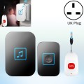 CACAZI C86 Wireless SOS Pager Doorbell Old man Child Emergency Alarm Remote Call Bell, UK Plug(Black