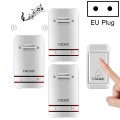 CACAZI V027G One Button Three Receivers Self-Powered Wireless Home Kinetic Electronic Doorbell, EU P
