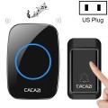 CACAZI A10G One Button One Receivers Self-Powered Wireless Home Cordless Bell, US Plug(Black)
