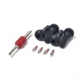 Snap-in Short Black Rubber Valve Stem (TR413) 4-Pack with Valve Core Wrench for Tubeless 0.453 Inch