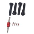 Snap-in Short Black Rubber Valve Stem (TR418) 4-Pack with Valve Core Wrench for Tubeless 0.453 Inch