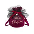 5 PCS Christmas Velvet Peace Fruit Gift Bag Christmas Decoration Supplies Children Cand...(Wine Red)