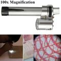 100X Handheld Pocket LED Pen Style Microscope Loupe Gem Jewelry Magnifier Zo
