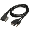 Audi Car AMI MDI Music USB Charger 3.5mm Jack AUX Audio Cable For Audi A3 A5 S5