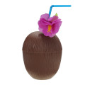 6Pcs Hawaiian Luau Hula Tropical Plastic Party Coconut Cup Drink & Straw Decoration    Drinking Stra