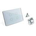 Livolo White Crystal Glass Touch&Remote Switch VL-C304R-81 AC110-250V