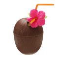 6Pcs Hawaiian Luau Hula Tropical Plastic Party Coconut Cup Drink & Straw Decoration    Drinking Stra
