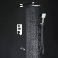 KCASA KC-S100 LED Digital Display Wall Mount Bathroom Rain Mixer Shower Set Three Ways Shower System